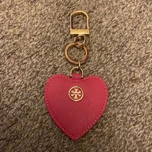 Red heart tory burch keychain